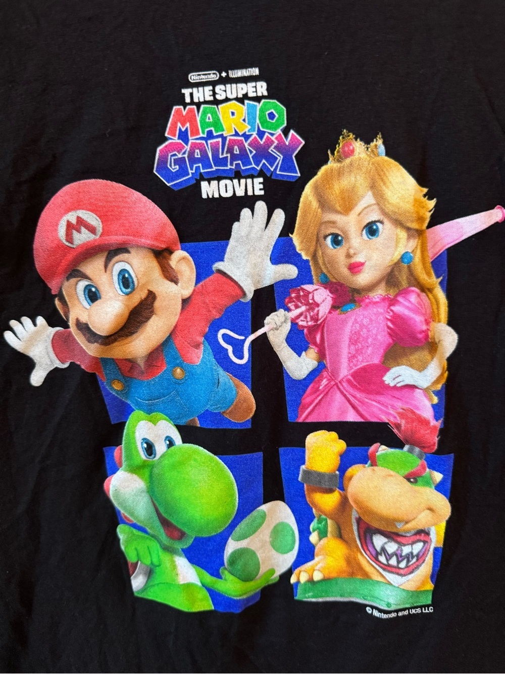 The Super Mario Galaxy Movie Graphic Tee - Black with Multicolor Characters